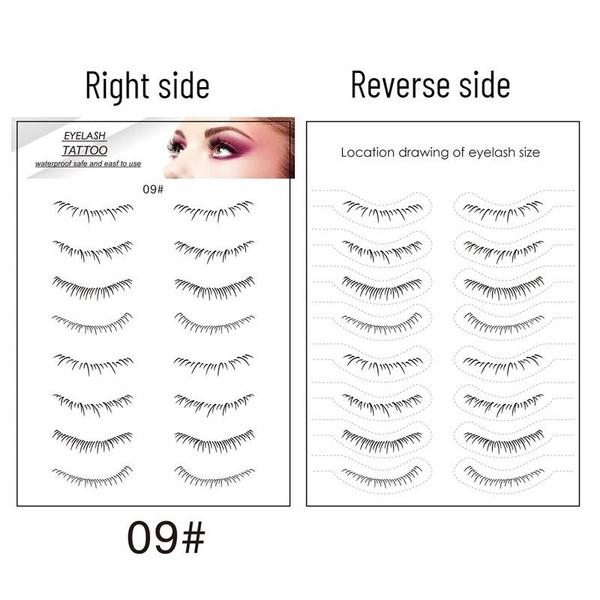 

2 шт. естественные наклейки для татуировки ресниц для водонепроницаемых и устойчивых к поту нижних ресниц