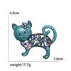 Enamel Cat Pin for Women Unisex Rhinestone Cats Brooch Kitten Lapel Pins Banquet Party Backpack Gifts Jewelry Accessories