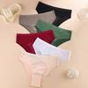 TERMEZY Sexy Ice Silk Satin Briefs Mid-Waist Mesh Seamless Underwear Solid Color Patchwork Breathable Panties