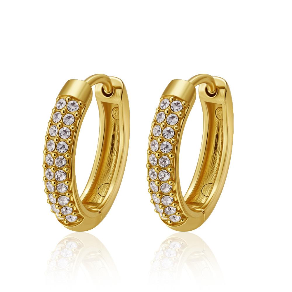 Titanium steel jewelry small beads stainless steel earrings circle earrings simple personality high sense light luxury high sense