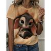 Women's T-shirt Funny Animal Lion 3D Print Summer Crew Neck Short Sleeve Outdoor Casual T Shirts Female Women Clothing Pullover