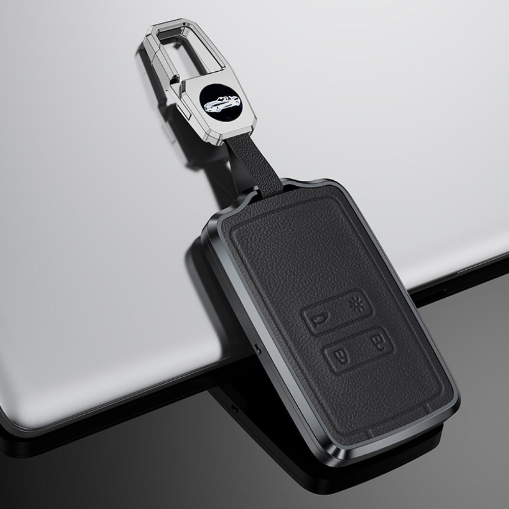 Alloy Leather Car Key Case Cover Shell For Renault Koleos Captur Megane Clio Scenic Talisman Arkana For Dacia Sandero Card Fob