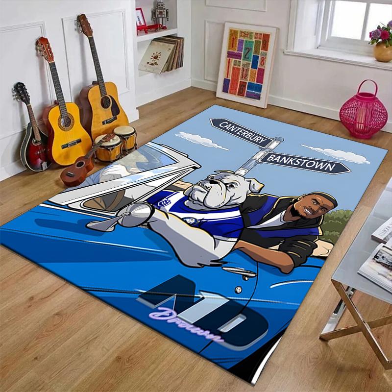 Western Bulldogs Polyester Carpet, Soft Indoor Mat for Office Chair, Living Room, Computer Desk - Decorative Home Office Rug Design