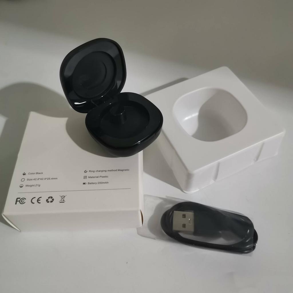 Charging Case For R02 R03 R06 R08 R09 Smart Ring Charging Box Cable 200mAh Wireless Charger Case Type-C Replacement Charger Case