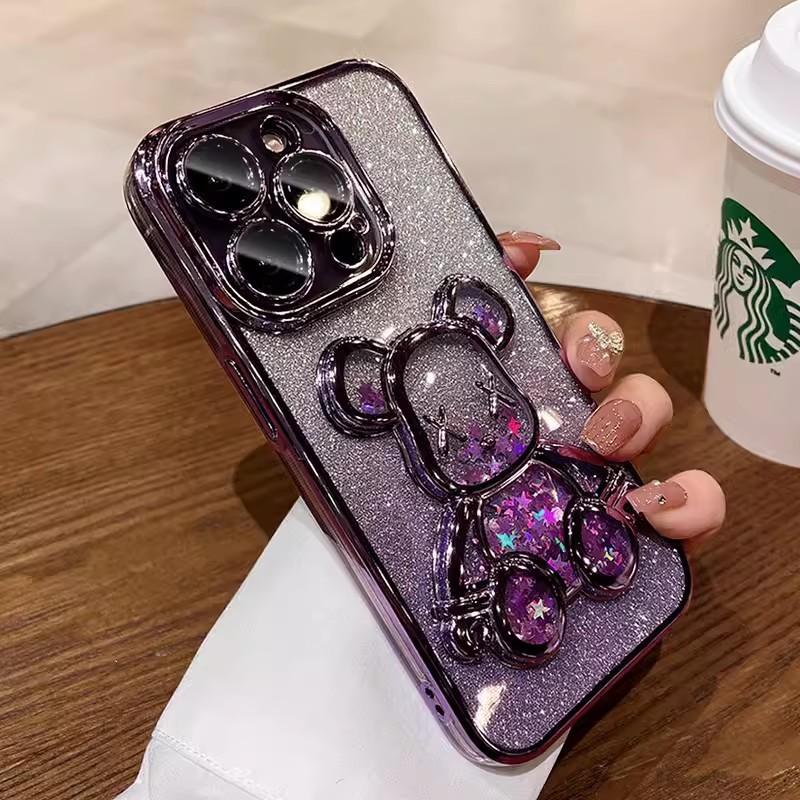 

Подходит для чехла для телефона Iphone16 Gradient Sand Violent Bear, Apple 15ProMax с полной защитой от падения 14 Защитный чехол iPhone7plus/8plus