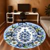 1pc Floral Patterns Egg Round Chair mat Area Rug - Non-Slip, Floor Mat for Office, Bedroom, and Indoor Decor -1002231
