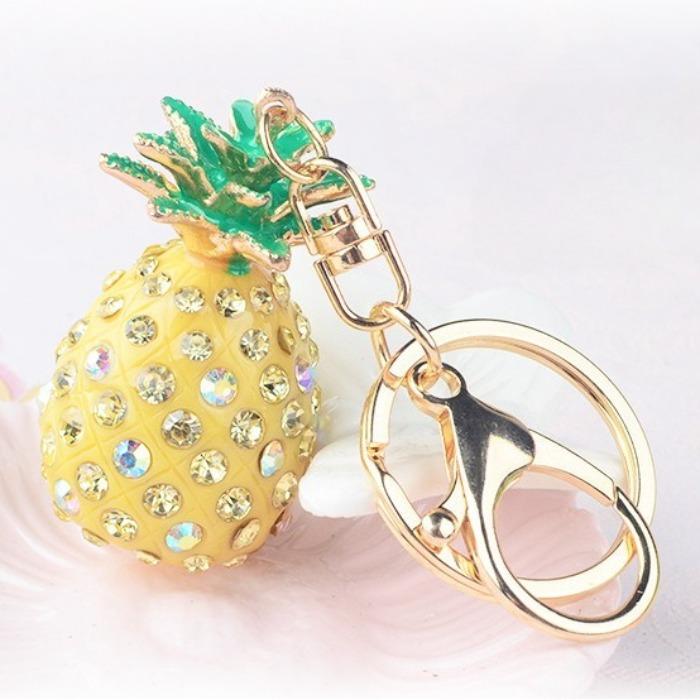 Mini Pineapple Keychain, Diamond Set, Women's Bag Pendant, Creative Handmade Accessories, Small Gifts