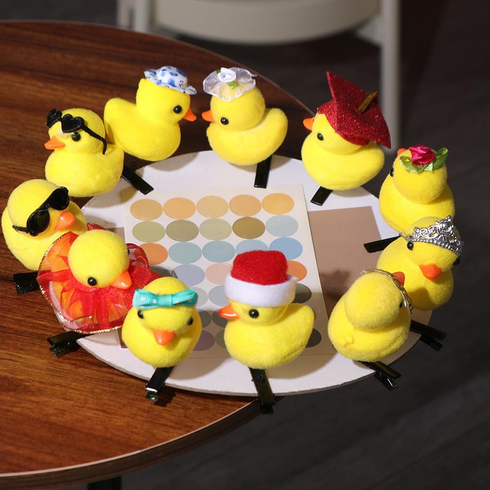Bowknot Chicken Side Barrettes Plush Cartoon Duckbill Clips Creative Duck Hair Clips  Daily