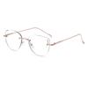 Rimless Gold Wire Myopia Glasses: Color-Changing, Photochromic, Ultra-Light, Blue Light Blocking – Stylish Internet Celebrity Design.