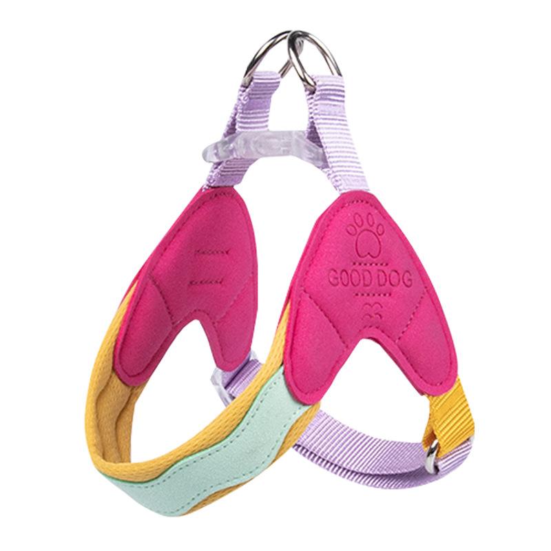 

Wave dopamine Y-shaped leash Small and medium-sized dogs go out in summer Anti-lost anti-dog leash Pet dog chest and back rope XXS (recommended weight 5-6kg)