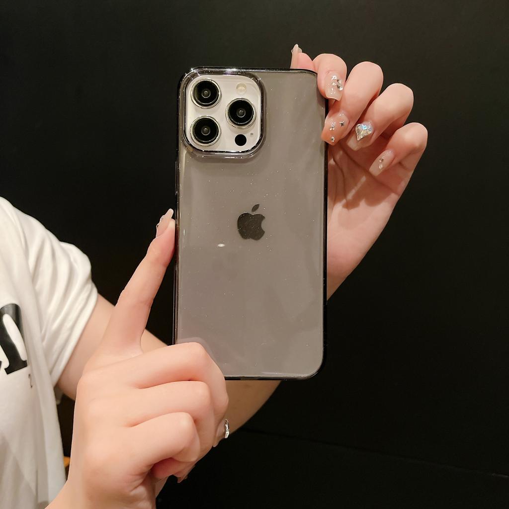 16 Transparent Glitter PC Transparent and Not Yellowing Apple 14 Promax Mobile Phone Case Suitable for IPhone 15 Hard Shell 13
