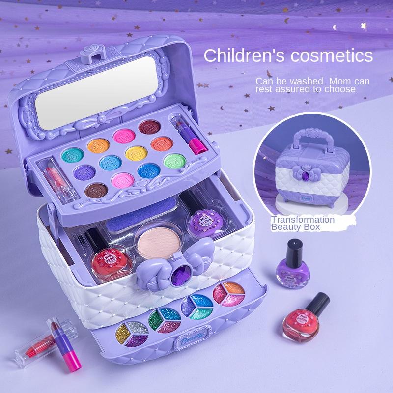 Princess Cosmetic Toy Set Safe Cosmetic Toy For Girl Non-Toxic Beauty Set Washable Fashion Makeup Toy Birthday Gift