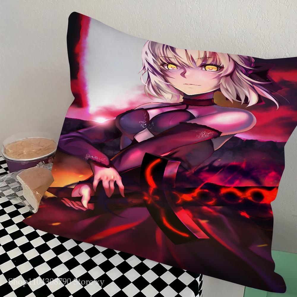 Anime Fate Zero Stay Night Saber Pillow Case Square Pillow Bedroom Sofa Leisure Comfort Cushion Car Living Room Home Decoration