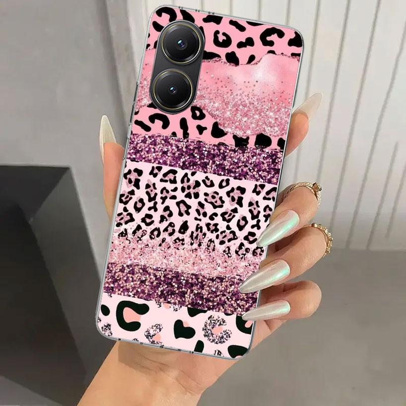 Pink Leopard Print Phone Case for Xiaomi Poco X5 X6 X7 Pro F7 Ultra M7 Redmi 15 15C 13 13C 12 12C 10 10A 10C 9 9A 9C 9T Shell Po