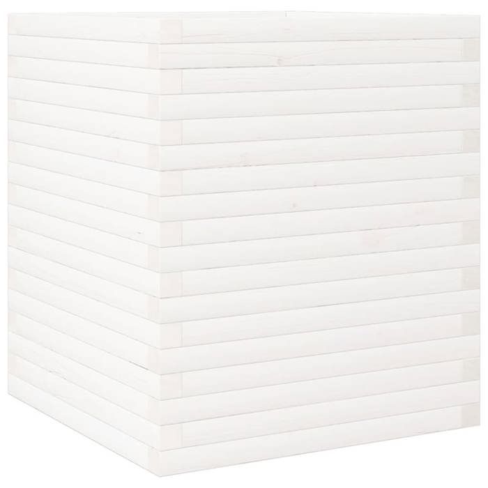 VidaXL Planter White 60x60x68.5 Cm Solid Pine Wood, Outdoor Planter, Flower Box, Tomato Planter, Planter of 3282470