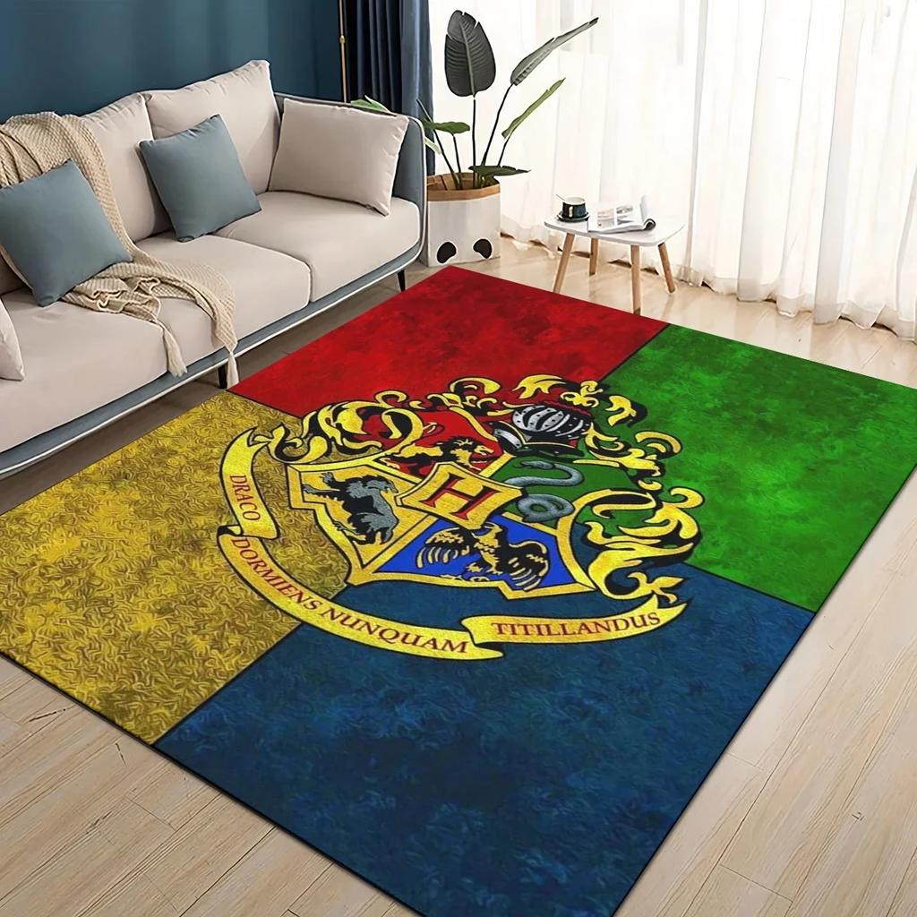 3D H-Hogwarts Magic Sign Gift Rug Carpet for Living Room Bedroom Home Decor,kids Play Non-slip for Sofa Doormat