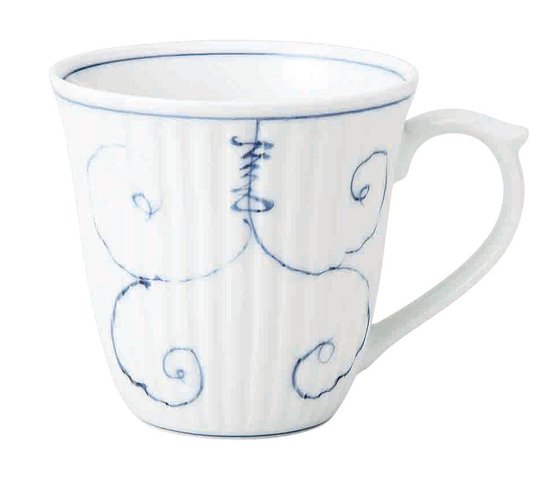 

Hasami Ware Lightweight Arabesque Grape Microwave Dishwasher Made in Japan 12741 Mug, Pattern, Blue, Safe, Safe, синий