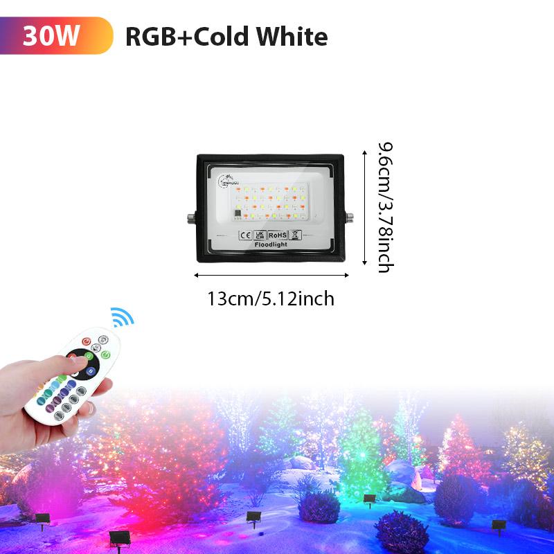 RGB LED Floodlight Remote Control 20W 30W 50W 100W 150W 200W Outdoor Spotlights AC220V Waterproof IP66  Outdoor Ambient Light