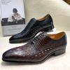 Herren Lederschuhe Geprägtes Krokodilmuster Business Dress Lederschuhe Europäischer Stil Reines Leder Einzelne Schuhe Modische Hochzeitsschuhe