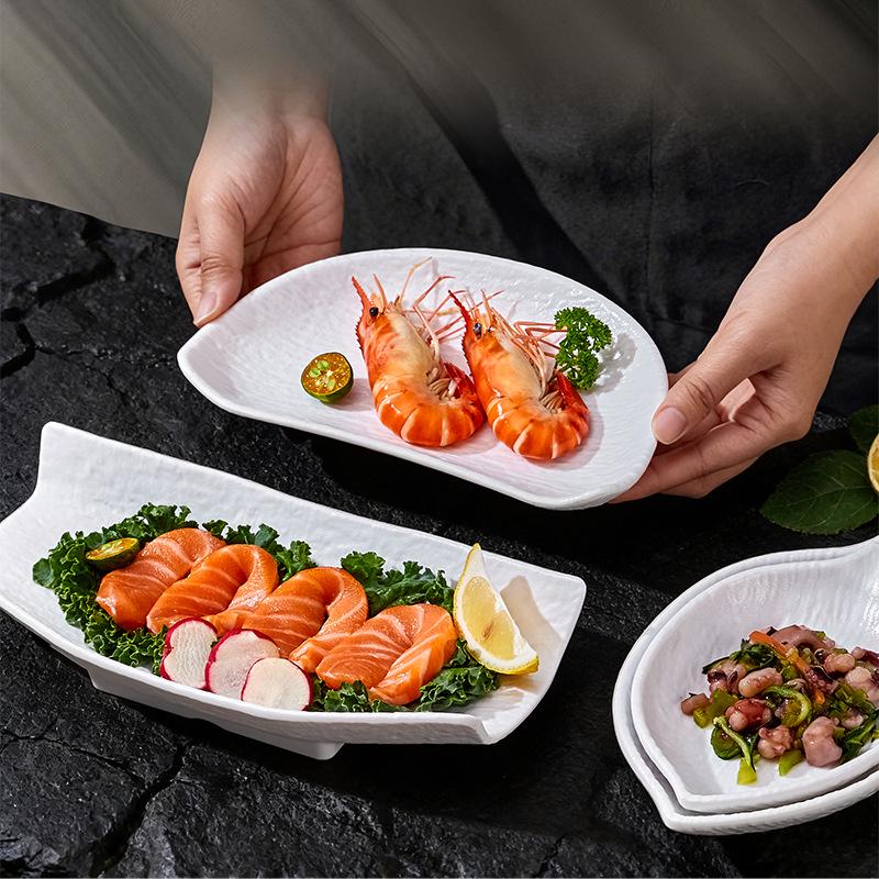 White Melamine Porcelain-Style Snack Plate - Perfect for KTV, Bar, or Restaurant Serving
