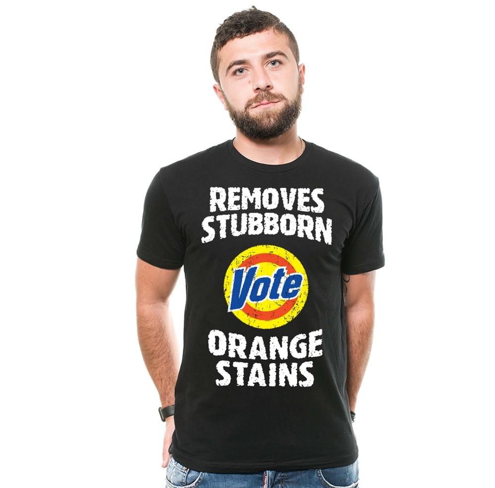 

Mens Anti Trump T-Shirt Vote Removes Stubborn Orange Stains Shirt Political Tee Unisex T-Shirt M