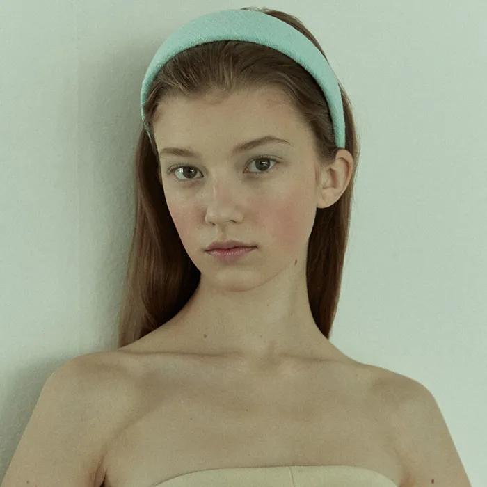 [Elizabeth Moments] Turquoise Green Tweed Headband