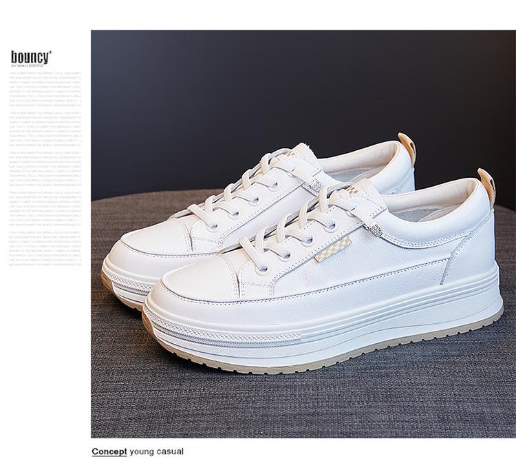 Valódi marhabőr női alkalmi cipők – 2025 tavaszi/őszi divatos fehér cipők