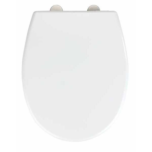 WENKO Abattant WC Avec Frein De Chute "easy Close" Vorno Neo, Abattant WC Clipsable Fixation Acier Inox "fix Clip", Duroplastique