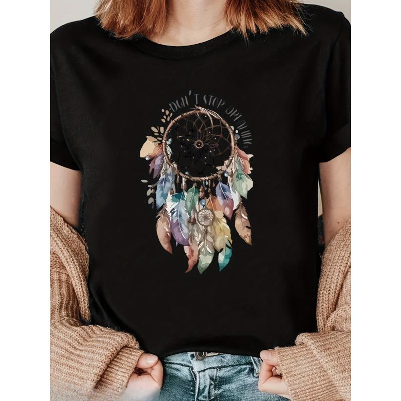 

European sizes Pattern Women S Short-Sleeve T-Shirt 4XL