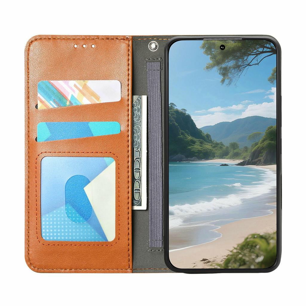 For Motorola Moto G86 Power 5G Case Wallet Tri-Color Stitching Leather Phone Cover with Elastic Wristband