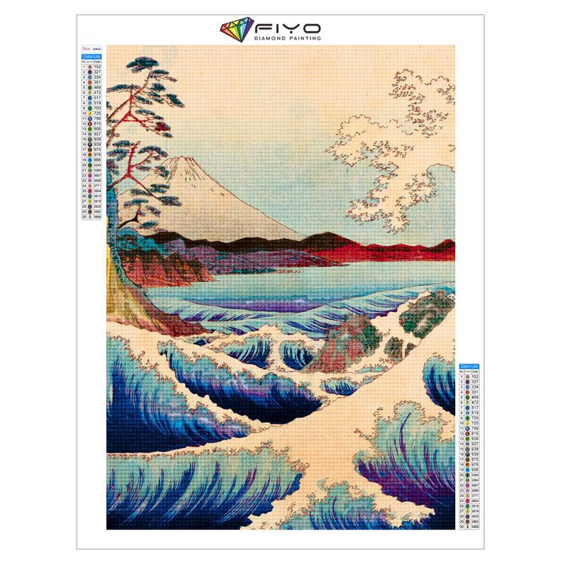 Japanese Anime Comic The Great Wave Diamond Painting Wall Art Decor Diamond Embroidery Mosaic Kids Room Decor Cuadros Posters