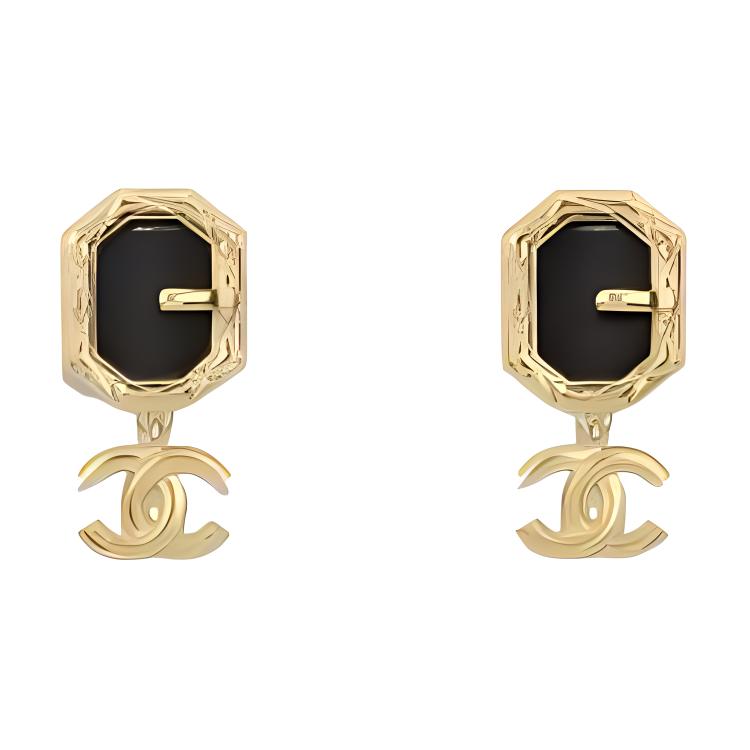 

Chanel Double C Design Metal Earrings Women Earrings Gold ABD745-B17418-NZA49 F,Gold