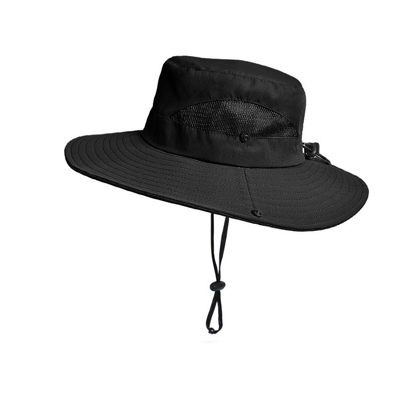 Summer UPF50+ Sun Hats For Women Men Breathable Mesh Boonie Hat Foldable UV Protection Hiking Fishing Hat Male Bucket Hats