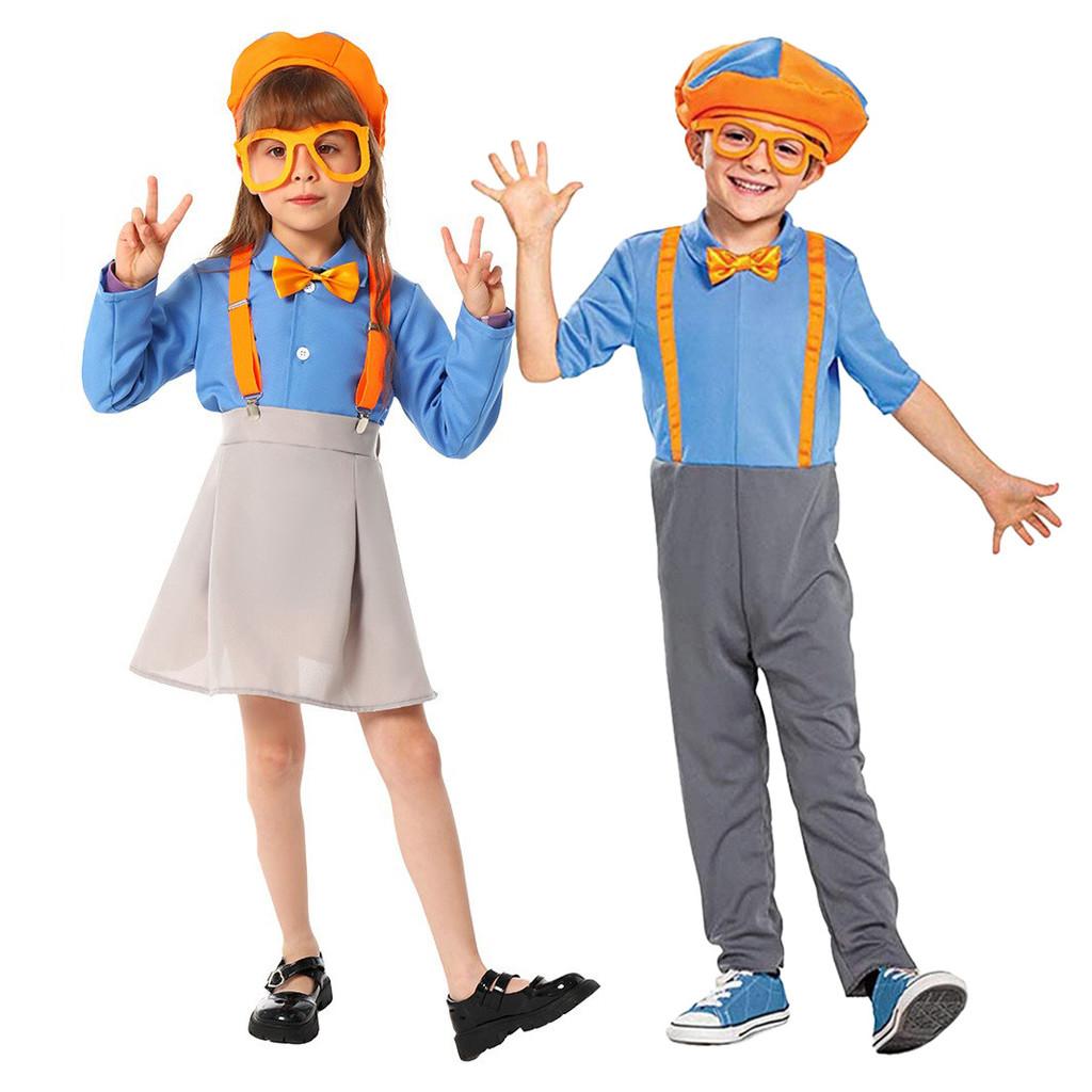 Blippi Childrens Costume For World Book Week Party With Polyester Fabric For Kids 3 To 8 Years