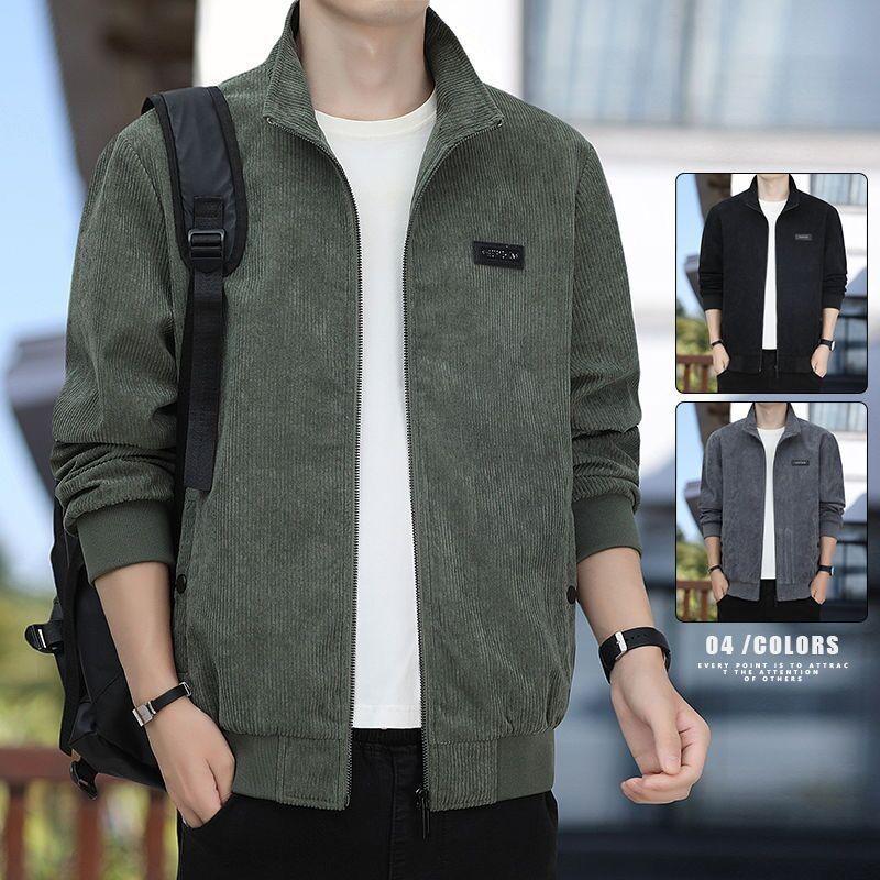 Men's Retro Lapel Jacket - Spring/Autumn 2025 Casual Loose Coat for Young and Middle-aged