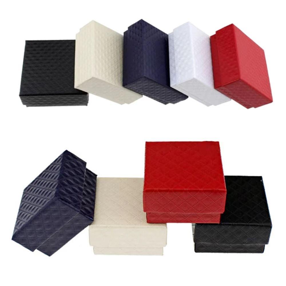 6Pcs Sponge Case Jewelry Gift Box Paper Jewelry Display Box High Quality Ring Box Wedding Favors