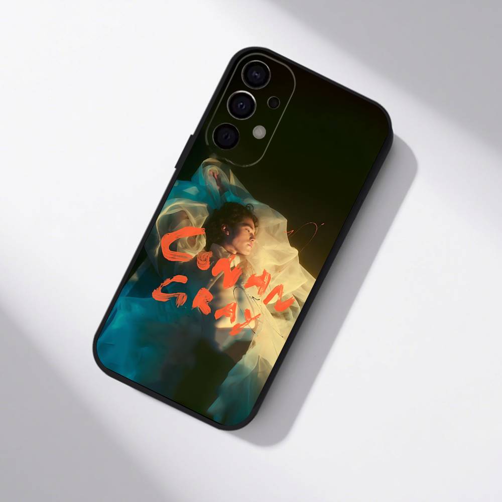 C-Conan Gray Wishbone Black Cover Phone Case For Samsung S25,S24,S21,S22,S23,S30,Ultra,S20,Plus,Fe,Lite,5G