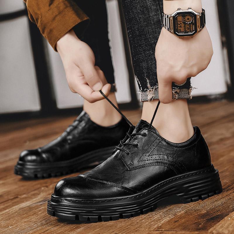 FashionPlatform Genuine Leather Men Shoes High Quality Oxford Footwear Men Casual Lace Up Dress Shoes Brand Moccasins Business Shoes