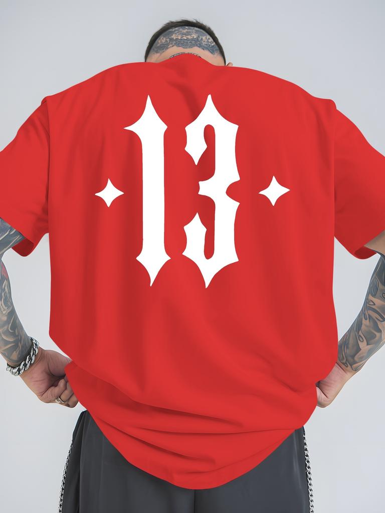 Men's Women Number 13 T Shirt Polyester Tee Streetwear Oversize Summer Novelty Creativity Fashion Loose Top Short Sleeve Breathable
