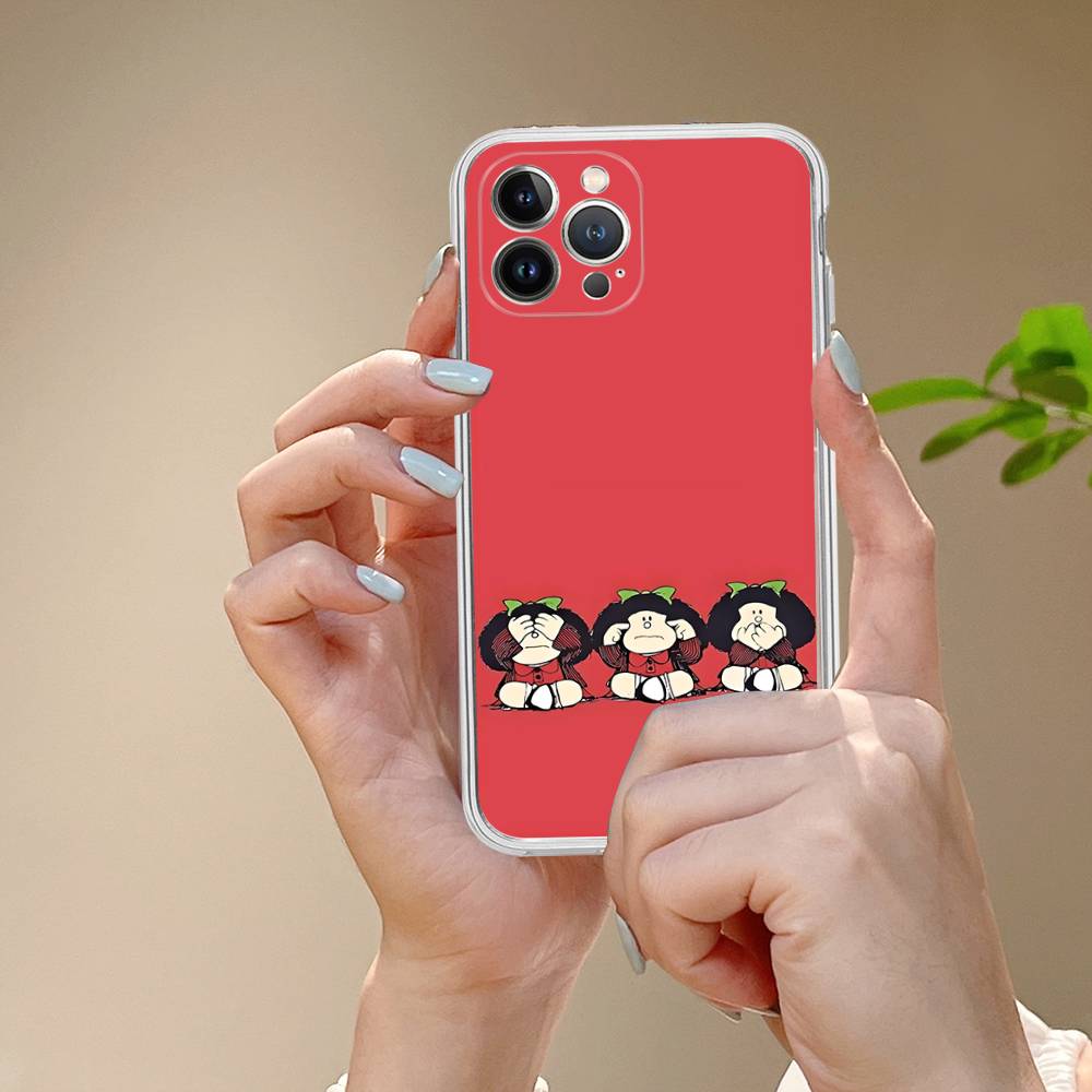Hot Mafalda Phone Case For iPhone 17 16 15 14 11 12 13 Mini Pro XS Max Plus Funda Shell