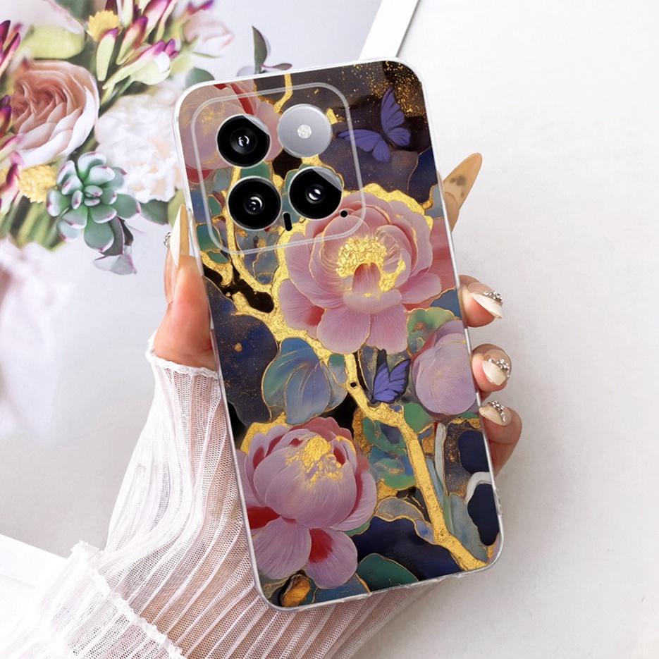 For Xiaomi Mi 14 Pro Case Cute Lion Fashion Painted Cover Soft Silicone Slim Phone Case For Xiaomi 14 Pro Mi14 Pro Fundas Bumper
