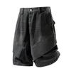 Shorts di jeans lavati stile workwear retrò estivo Feng Shui da uomo, casual, larghi e versatili, con coulisse, pantaloni a tre quarti