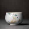 Large Ru Kiln Teacup Travel Personal Meditation Cup Handmade Ceramic Tea Bowl Pu'er Master Cup Household Tea Set Accessories