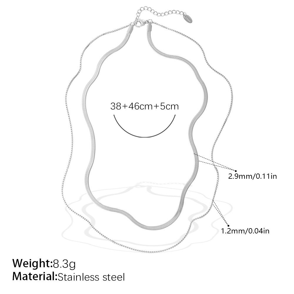 Niche Simple Double-Layer Stacked Blades With Stainless Steel Temperament Versatile And Non-Fading Collarbone Chain