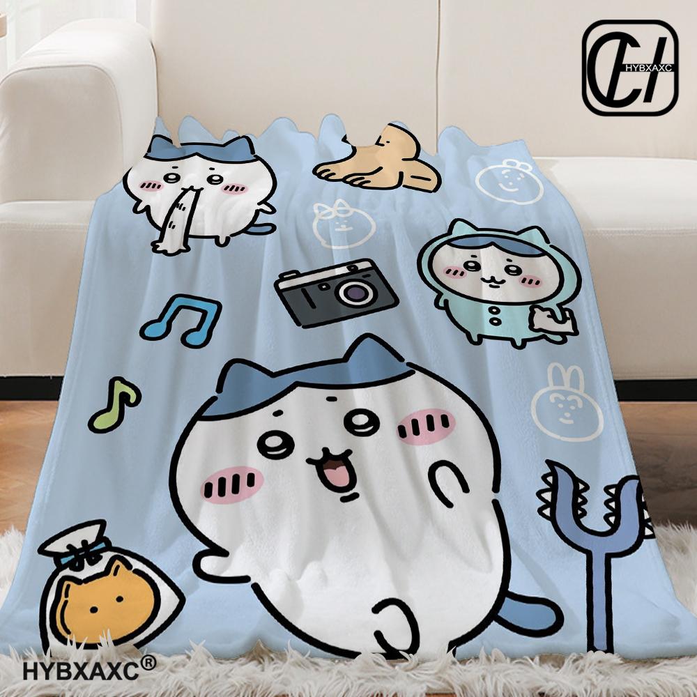 Kawaii Chiikawa Cartoon Soft Blanket, Used for Sofa, Bedroom, Travel, Camping, Livingroom, Office, Couch,Chair,Home,girl's Gift