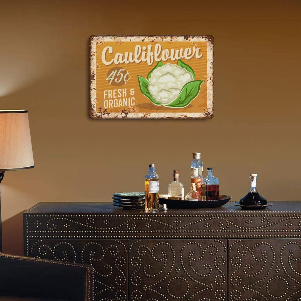 1-Pack Vintage Rustic Metal Art Board, 20×30cm and 30×40cm, Distressed Wall Décor for Bar, Workshop or Office