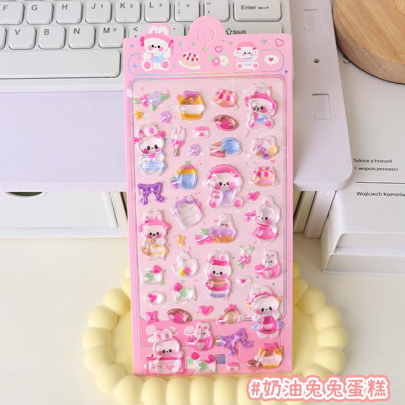 3D Puffy Stickers for Kid Cute Cartoon Animal Decals for Journal Phone Case Sparkle Craft Stickers for Children DIY Scrapbooking