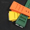 Silicone Watch Strap for Richard Mille Male Raised Waterproof Sweatproof Mouth Rubber Watch Band Accessories 25mm Wristband