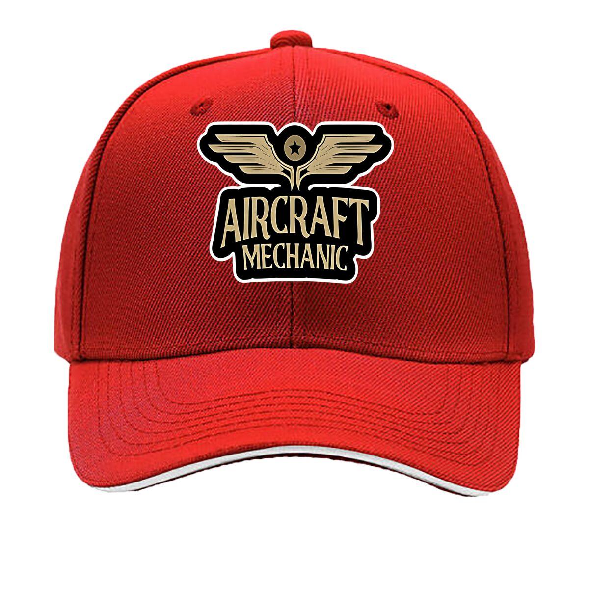 Unisexs Casual Sports with Airplane Mechanic Print Lightweight Multiple Color Options Snapback Des Sandwich Baseball Cap One Size