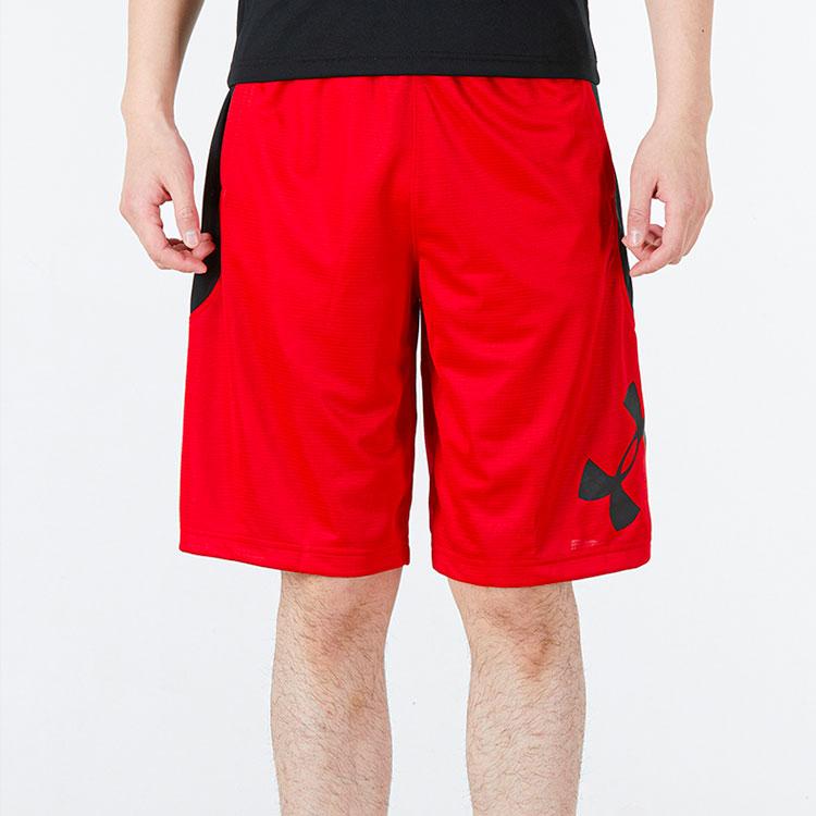 Under Armour Pantalones cortos deportivos sólidos con logo para hombre Rojo 1351284-600